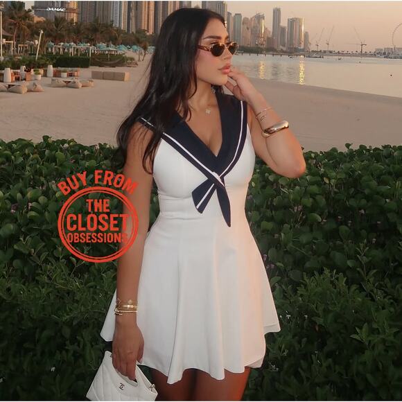 ZARA BLOGGER FAVE!!! Short Dress with Contrast Collar NWT - Picture 9 of 16